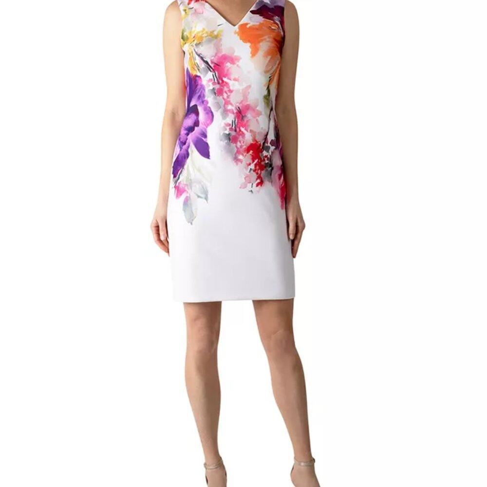 DONNA RICCO FLORAL PRINT MULTI COLOR DRESS SIZE 6
